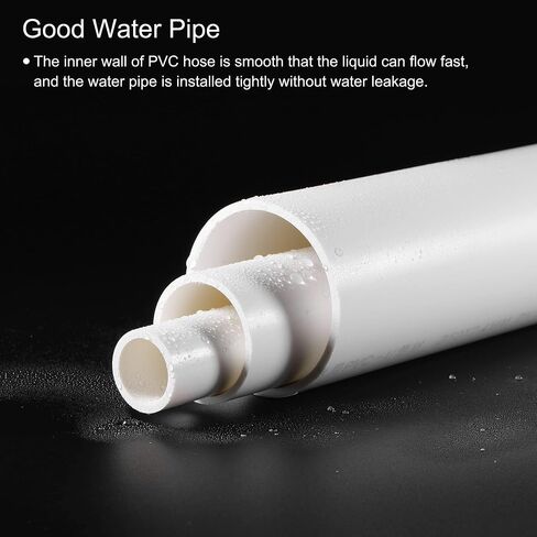 MECCANIXITY PVC Rigid Round Pipe 15.5mm ID 20mm OD 500mm Black High Impact for Water Pipe, Crafts, Decoration, Cable Sleeve 3pcs in Saudi Arabia