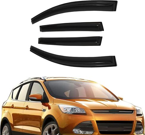 4pc Sun Rain Guards Window Visor Wind Deflector Compatible with 2001-2012 Ford Escape/2008-2012 Mazda Tribute/2005-2011 Mercury Mainer 94059 in Saudi Arabia