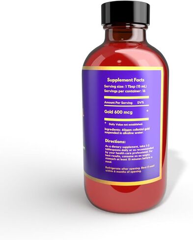 Earth Clinic ® الذهب الغروي - 2X مركز 40 جزء في المليون، زجاجة كهرمان سعة 8 أونصة سائلة لتعزيز صحة الدماغ والدعم المعرفي in Kuwait