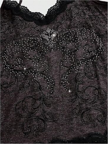SOLY HUX Women's Plus Size Y2k Tops Lace Trim Floral Print Spaghetti Strap Cami Tops in Saudi Arabia