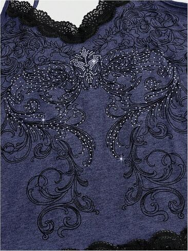 SOLY HUX Women's Plus Size Y2k Tops Lace Trim Floral Print Spaghetti Strap Cami Tops in Saudi Arabia