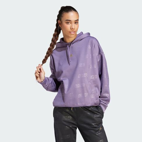 adidas Women's Embossed Monogram Fleece Hoodie in Saudi Arabia