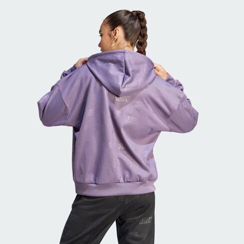 adidas Women's Embossed Monogram Fleece Hoodie in Saudi Arabia
