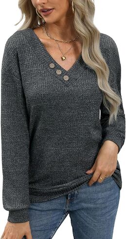 سترة نسائية كاجوال بأكمام طويلة ورقبة على شكل حرف V من أجل G وPL in Kuwait