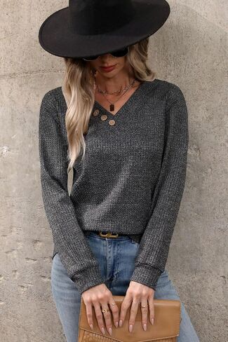 سترة نسائية كاجوال بأكمام طويلة ورقبة على شكل حرف V من أجل G وPL in Kuwait