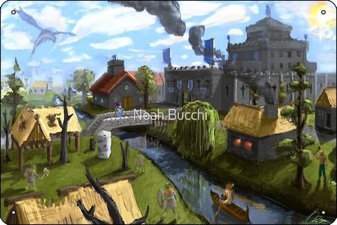 ملصق لوحة Lumbridge مقاس 8 × 12 بوصة لافتة معدنية مضحكة لديكور جدار غرفة الرجل الكهف in Kuwait