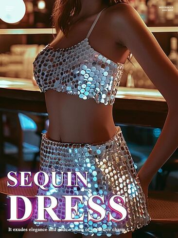 فستان Nicute Silver Dot الترتر Chainmail بدون أكمام ورقبة على شكل V فستان قصير سباركلي Bodycon ديسكو حفلة موسيقية سلسلة الجسم للنساء in Saudi Arabia
