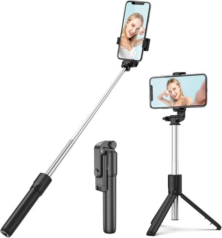 Selfie Stick, 51 inch Extendable and Portable Stable Selfie Stick Tripod with Wireless Remote Shutter Compatible with iPhone Android Smartphone for Video Recording, Photo in Saudi Arabia