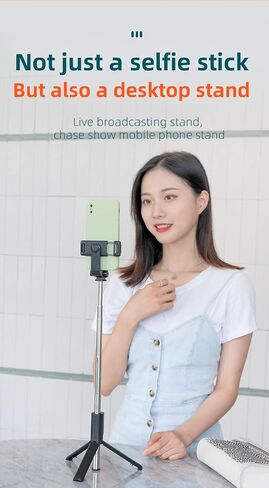 Selfie Stick, 51 inch Extendable and Portable Stable Selfie Stick Tripod with Wireless Remote Shutter Compatible with iPhone Android Smartphone for Video Recording, Photo in Saudi Arabia