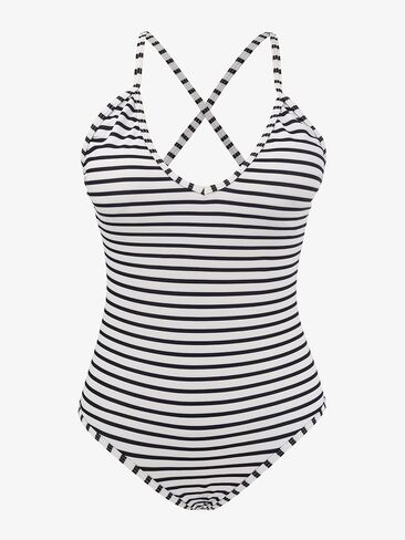 SuperPrity One Piece Swimsuit for Women Striped Scoop Neck Cross Back Bathing Suit in Saudi Arabia