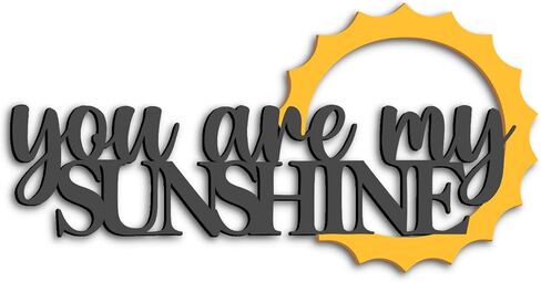 Kas Home You Are My Sunshine Wall Decor Wood Nursery Wall Art with Sun Neutral Farmhouse Boho Sunshine Sign for Boys Girls Bedrooms Playroom Hanging Plaque Decorations (8" x 17", Black-Y) in Kuwait