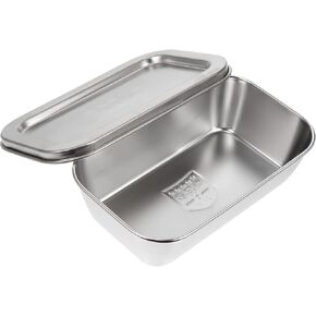 1pc Box stainless steel storage box butter dish with lid for countertop fridge crisper refrigerator butter dish butter metal dish cheese vegetable appetizer 304 stainless steel in Saudi Arabia