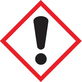 Accuform LZH627EV2 GHS Pictogram Label, "Exclamation Mark", Adhesive-Poly, 4" Length x 4" Width, Red/Black on White (Roll of 250)