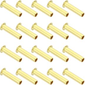 PATIKIL Brass Compression Insert, 20 Pack 12mm OD x 9mm ID Tube Insert Tube Support Compression Fitting Assortment Kit for Water Oil Air Pipe
