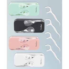 Dental Floss Picks - Portable Floss Dispenser with 48 Dental Picks - Easy Grip Handle - Teeth flossers Picks - Dental Floss Sticks for Adults Travel - Floss Pick Holder