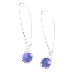 Recycled Vintage Purple Early 1900's Medicine Bottle Long Drop Charm Earrings