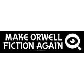 Peace Resource Project Make Orwell Fiction Again - Small Bumper Sticker or Laptop Decal (8.375" X 2.25")