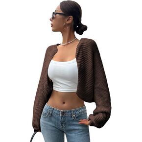 سترة نسائية من COZYEASE Y2k بأكمام طويلة ومفتوحة من الأمام سترة صوفية مقصوصة موضة ملابس الشارع