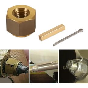 5008 Prop Nut Kit Brass for 1" Or 1-1/8 Shafts with Key and Cotter Pin for Mastercraft, Nautique, Moomba, tige, centurion, supra, correct
