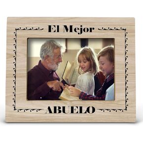 FONDCANYON Grandpa Picture Frame, Grandpa Gift, Abuelo Gifts,Papa Picture Frame, Grandfather Gifts, Grandad Gifts, Grandpa Fathers Day Gift Picture Frame, El Mejor Abuelo Photo Frame 5x7