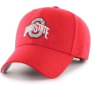 Officially Licensed Ohio State Red MVP Hat Classic Team Logo Adjustable Structured Embroidered Cap