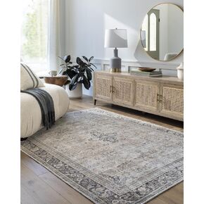 Livabliss x Becki Owens Darling Updated Traditional Washable Runner Area Rug, 2'7" x 7'3", Light Gray