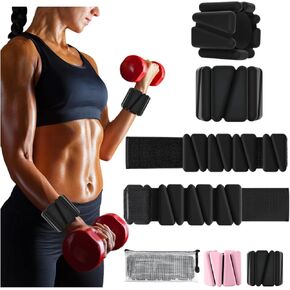 Wrist Weights, Ankle Weights for Women Men, Adjustable Wrist Weighted Bracelet for Home Gym Workout, Walking, Yoga, Pilates, Arm & Leg Exercise, Strength Training, Set of 2 (1LB Each)