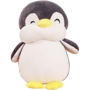 Stuffed Penguin Animal Plush Toys 12 Inch Gray Animal Stuffed Plushies Super Soft Cute Cuddly Pillow Cushion Stuff Dolls Birthday Gifts for Children Kids Boys Girls Room Decor Bedtime, 12Inches