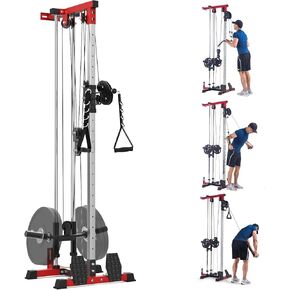Wall Mount Cable Machine,LAT Power Cable Machine, LAT Pull Down and LAT Row LAT Tower,Cable Crossover Machine with 20 Positions,LAT Pulldown Machines for Home Gym Total Body Training in Kuwait