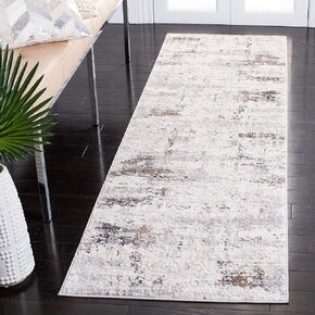 SAFAVIEH Amelia Collection Runner Rug - 2'3" x 8', Ivory & Grey, Modern Abstract Design, Non-Shedding & Easy Care, Ideal for High Traffic Areas in Living Room, Bedroom (ALA448A)