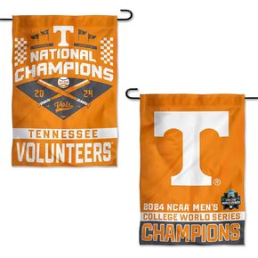 WinCraft Tennessee Volunteers College Baseball CWS National Champions 2024 Double Sided Garden Flag