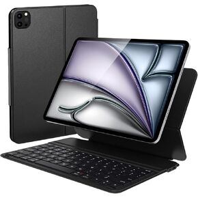 Keyboard Case for iPad Air 11-inch (M2) 2024, 10.9" iPad Air 5th 4th Gen, Bluetooth Magnetic Keyboard for iPad Pro 11 1st/2nd/3rd/4th Gen, Rechargeable, Ergonomic Key, Auto-Sleep/Wake, Black