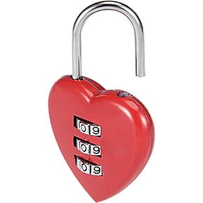 3 Digit Combination Padlock - Zinc Alloy Indoor Outdoor Padlock, Resettable Code Combo Lock, Apply to Gym Gate Sports Locker (3mm, Red)
