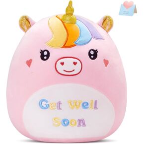 12’’ Get Well Soon Unicorn Plush Pillow,Get Well Soon Gift for Women Girls Kids Patient,Soft Cute Unicorn Stuffed Animal Feel Better Plush Toy,Sofa Cushion Home Decoration