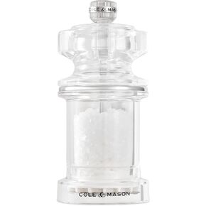 Cole & Mason 605 Refillable Spice Mill - Kitchen & Home Accessory - Table Salt Grinder - Salt Included - Acrylic - Salt Mill 4.5"