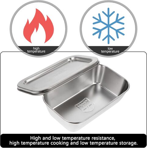 1pc Box stainless steel storage box butter dish with lid for countertop fridge crisper refrigerator butter dish butter metal dish cheese vegetable appetizer 304 stainless steel in Saudi Arabia