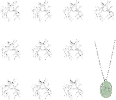 10pcs Branch Shape Blanks Prong Pendant Settings, Bezel Pendant Trays, Handmade Claw Pendant, Bead Cap Bail End with Loops, Trays Metal Pendant for DIY Necklace Jewelry Craft in Saudi Arabia