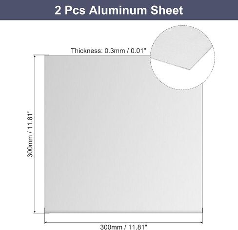 uxcell Aluminum Sheet, 4 Pcs 300mm x 300mm x 1mm Thickness Square 5052 Aluminum Plate for Industrial, Silver Tone in Saudi Arabia