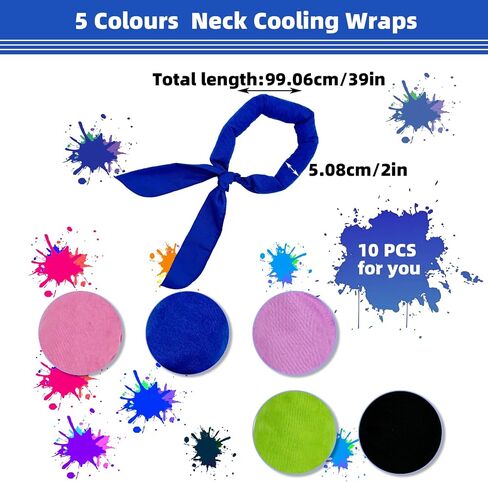 6 Pcs Cooling Neck Wraps, Cooling Headbands for Hot Weather, Cashew Flower Cooling Bandana for Neck, Reusable Cooling Bandana for Women Men Summer Camping Running Outdoor Sports Riding(Multicolor) in Saudi Arabia