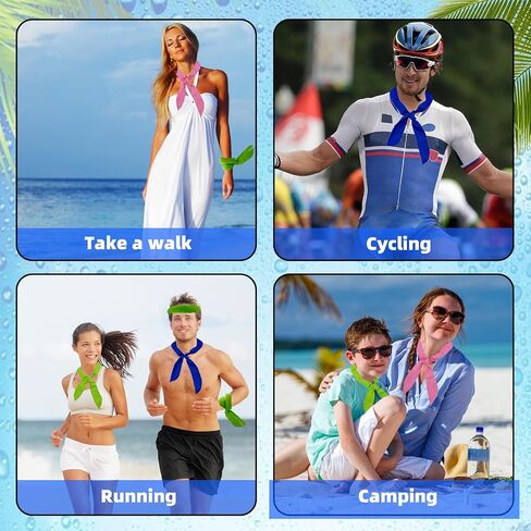 6 Pcs Cooling Neck Wraps, Cooling Headbands for Hot Weather, Cashew Flower Cooling Bandana for Neck, Reusable Cooling Bandana for Women Men Summer Camping Running Outdoor Sports Riding(Multicolor) in Saudi Arabia