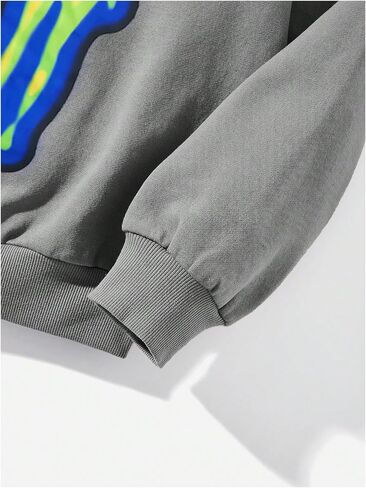Women's Long Sleeve Graphic Print Sweatshirts Drop Shoulder Crew Neck Pullover Tops Loose Fall Outfits in Saudi Arabia