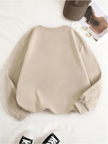 Women's Long Sleeve Graphic Print Sweatshirts Drop Shoulder Crew Neck Pullover Tops Loose Fall Outfits in Saudi Arabia