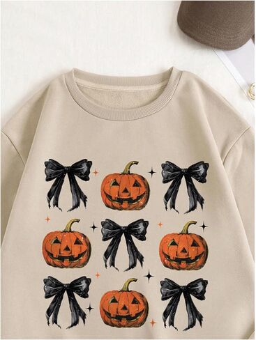 Women's Long Sleeve Graphic Print Sweatshirts Drop Shoulder Crew Neck Pullover Tops Loose Fall Outfits in Saudi Arabia