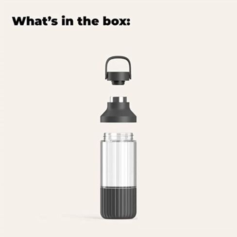 زجاجة ترطيب زجاجية من بيست مع غطاء للحمل، 24 أونصة (أسود كربوني) in Kuwait
