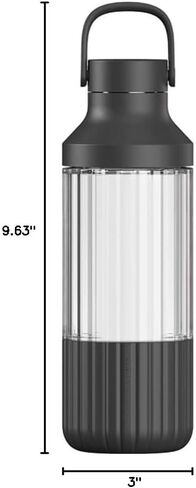 زجاجة ترطيب زجاجية من بيست مع غطاء للحمل، 24 أونصة (أسود كربوني) in Kuwait