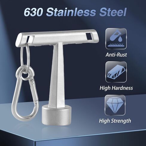 Upgraded Stainless 13/16" Penta Curb Box Key Wrench with Anti-Loss Keychain for Pentagon Curb Stop Boxes 5 Point Water Meter Key for Meter Pit Lids Water Valve Shut Off Tool in Saudi Arabia