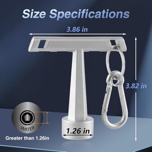 Upgraded Stainless 13/16" Penta Curb Box Key Wrench with Anti-Loss Keychain for Pentagon Curb Stop Boxes 5 Point Water Meter Key for Meter Pit Lids Water Valve Shut Off Tool in Saudi Arabia