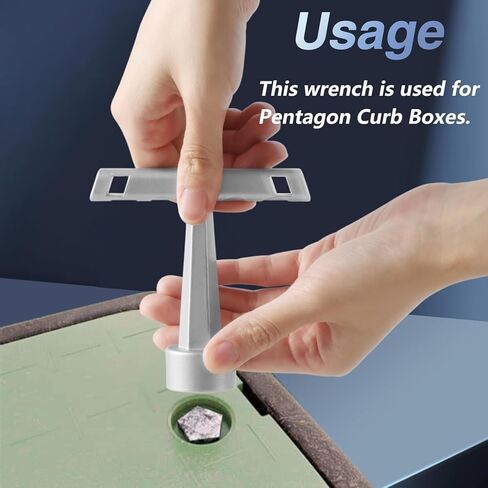 Upgraded Stainless 13/16" Penta Curb Box Key Wrench with Anti-Loss Keychain for Pentagon Curb Stop Boxes 5 Point Water Meter Key for Meter Pit Lids Water Valve Shut Off Tool in Saudi Arabia
