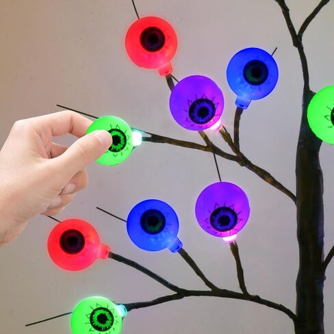 4th of July Decorations Star Tree, 2 Pack 24 Inch Lighted Artificial Birch Tree for Tabletop, 24 LED Red White Blue Star Lights for July 4th Indoor Independence Decor in Saudi Arabia