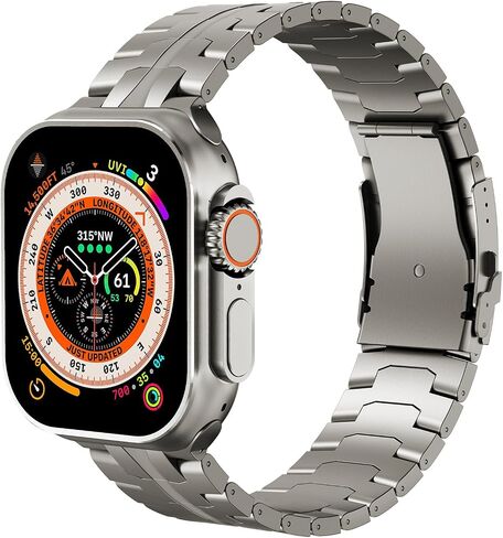 SEURE Titanium Band Compatible with Apple Watch Ultra 2 Band 49mm 45mm 44mm 42mm For Men,Luxury Wristbands Lightweight Strap for iWatch Series 9 8 7 6 5 4 SE in Saudi Arabia